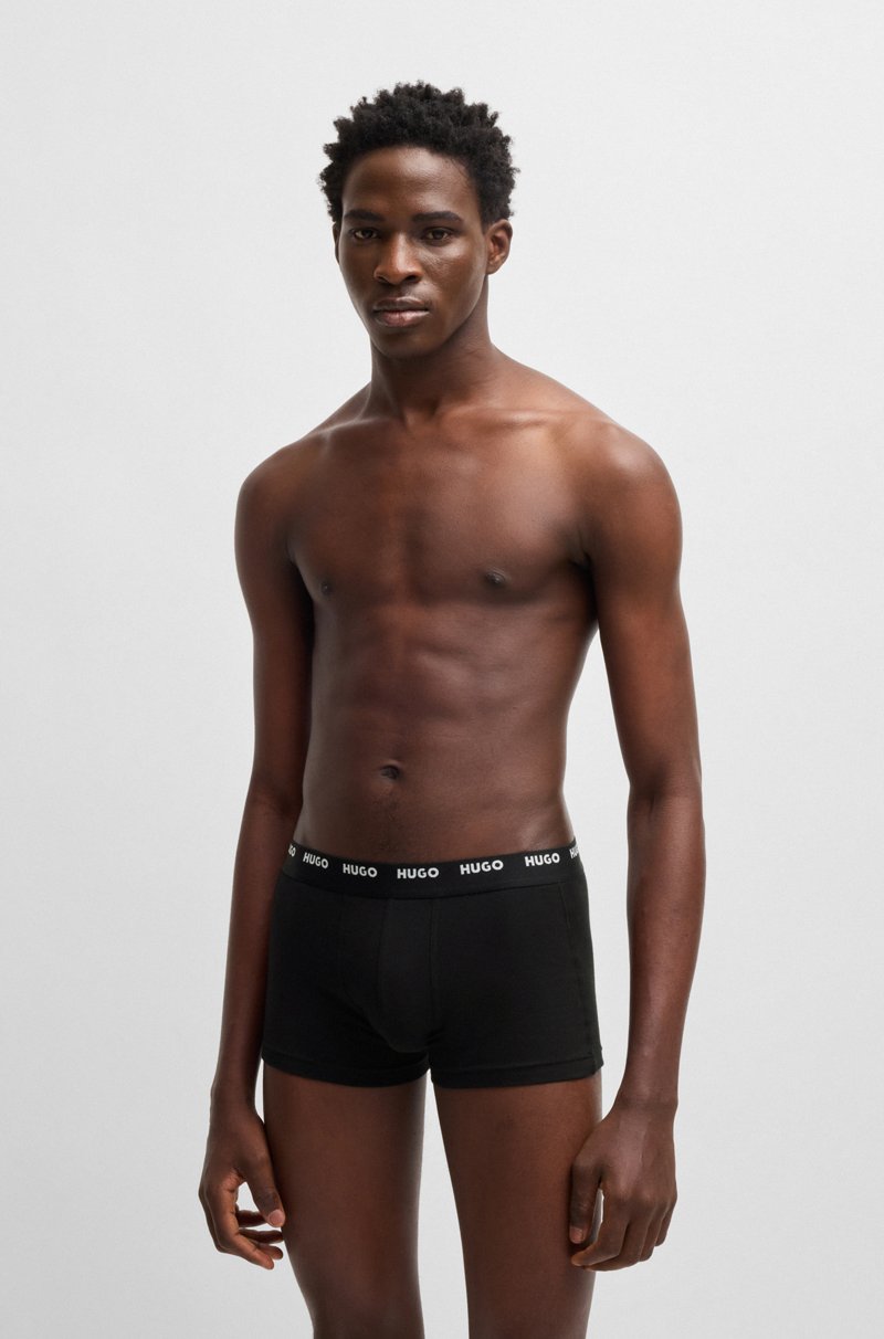 Hugo Boss Paquete De Cinco Calzoncillos De Algodón Elástico Con Logos En La Cintura