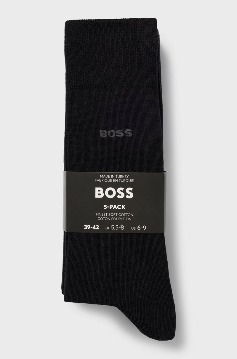 Hugo Boss Paquete De Cinco Pares De Calcetines De Largo Medio En Mezcla De Algodón