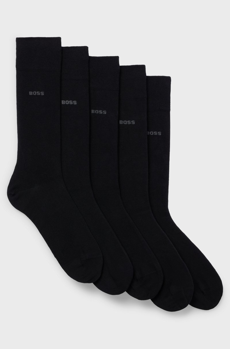 Hugo Boss Paquete de cinco pares de calcetines de largo medio en mezcla de algodón