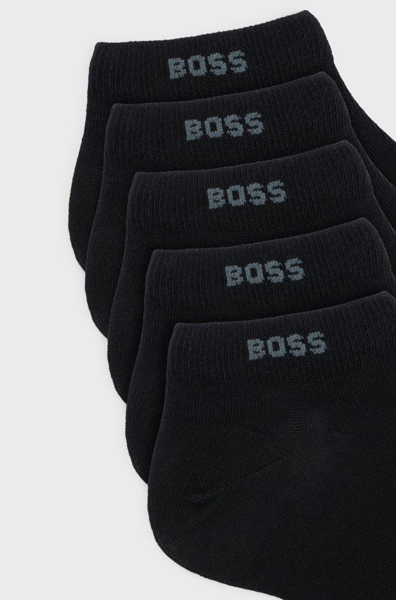 Hugo Boss Paquete De Cinco Pares De Calcetines Tobilleros En Mezcla De Algodón Con La Marca