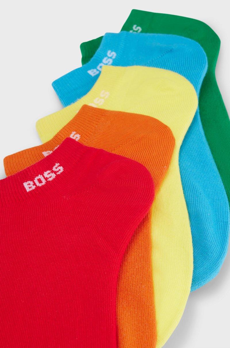 Hugo Boss Paquete De Cinco Pares De Calcetines Tobilleros Unisex Con Puños De La Marca