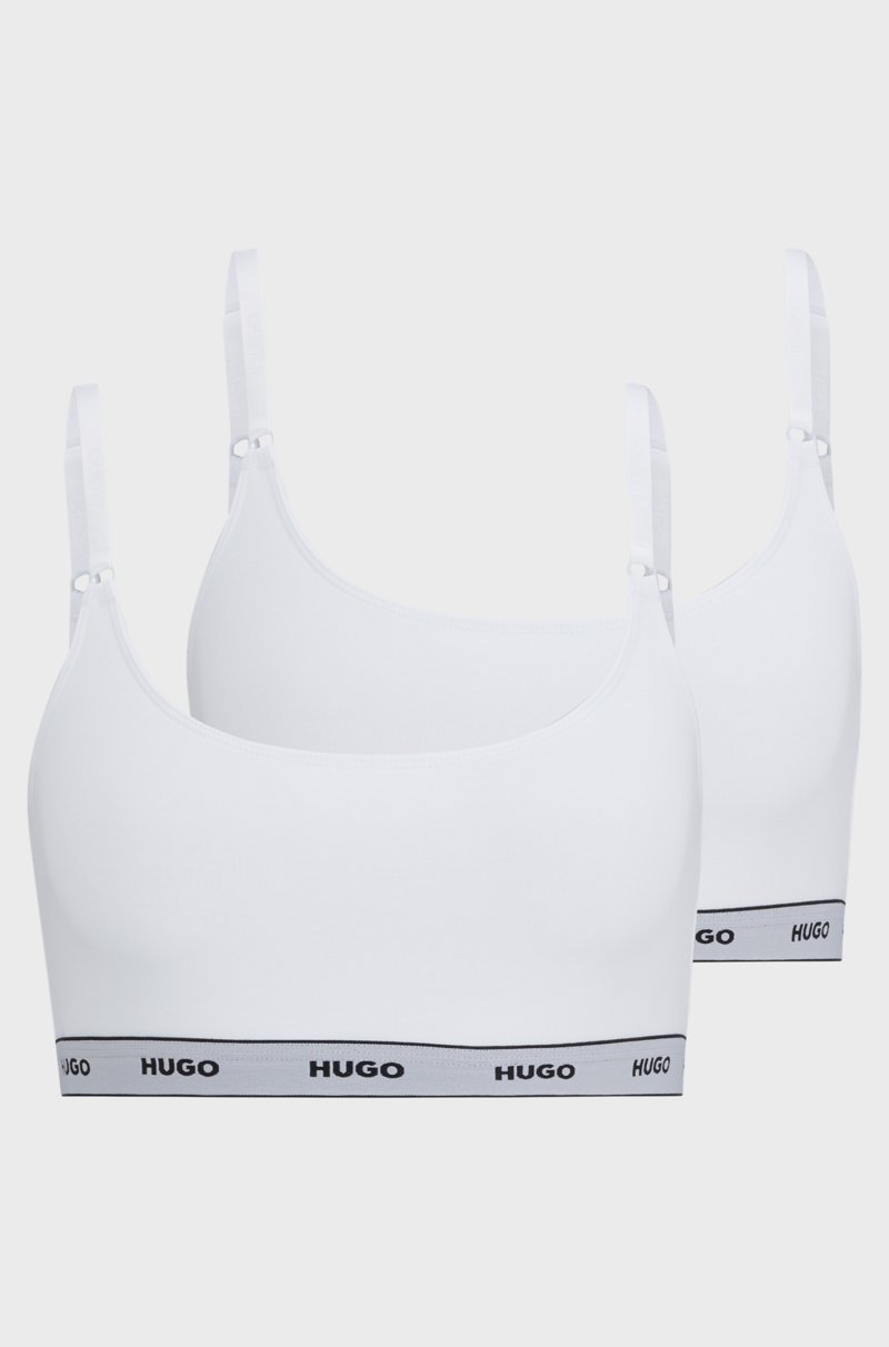 Hugo Boss Paquete De Dos Bralettes De Algodón Elástico Con Cinta De Logo