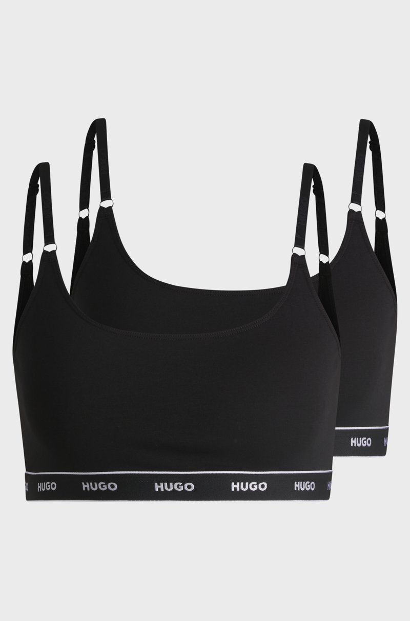 Hugo Boss Paquete De Dos Bralettes De Algodón Elástico Con Cinta De Logo
