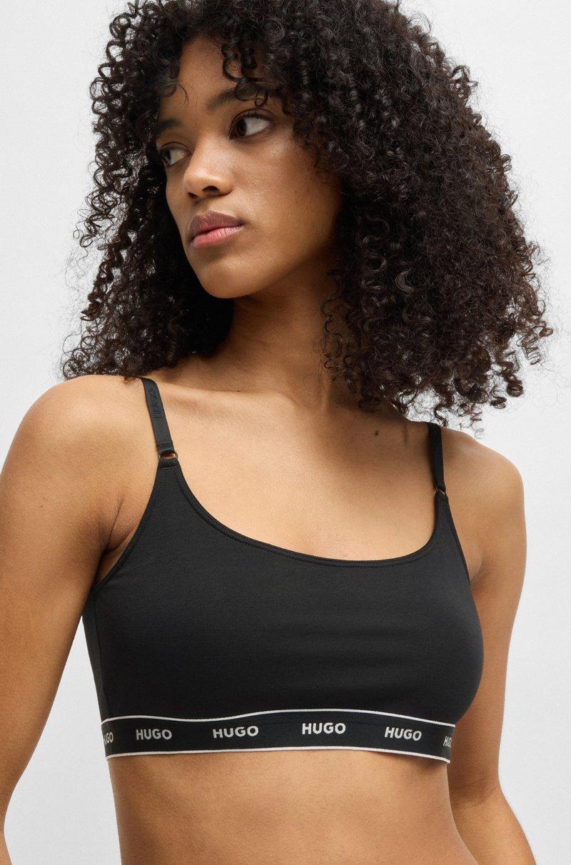 Hugo Boss Paquete De Dos Bralettes De Algodón Elástico Con Logos En La Cinta Inferior