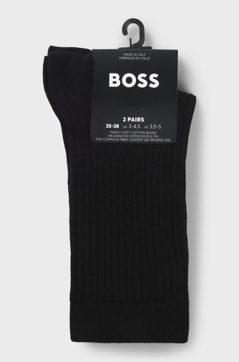 Hugo Boss Paquete De Dos Calcetines De Largo Estándar Con Estructura De Canalé