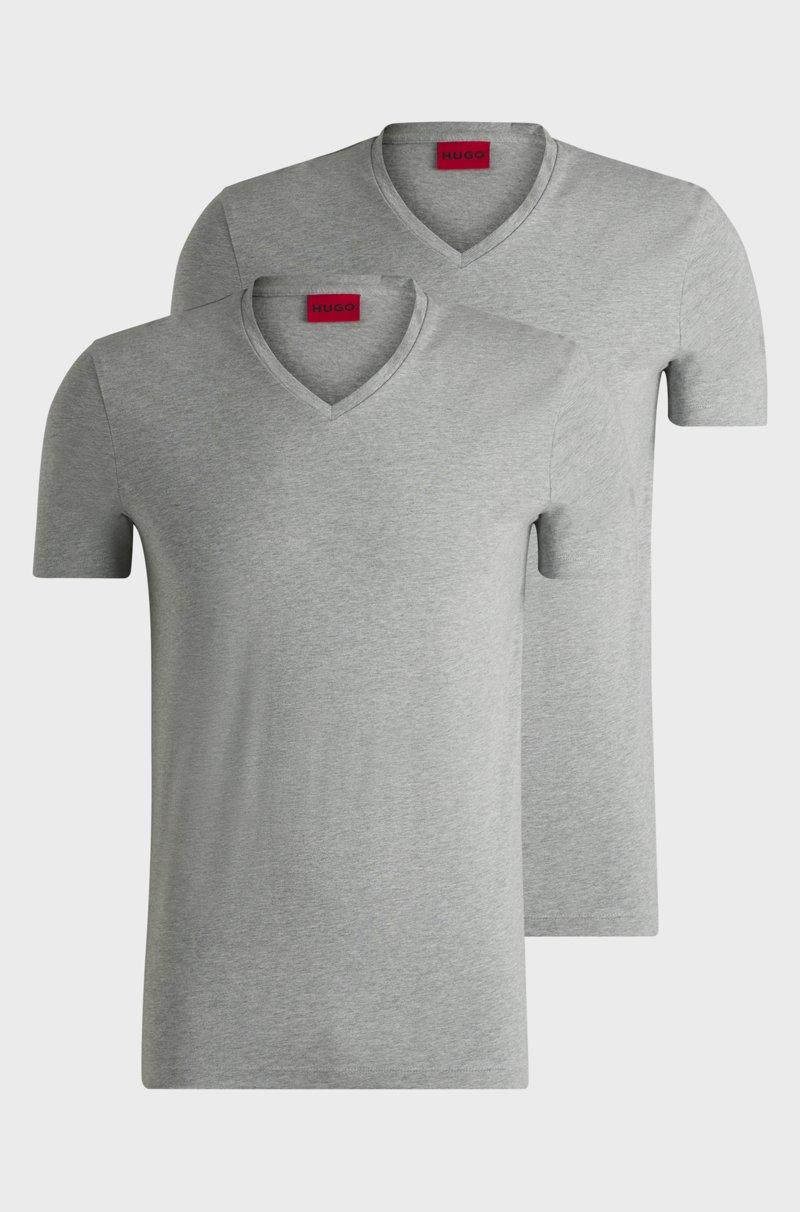 Hugo Boss Paquete de dos camisetas de algodón elástico con cuello en pico