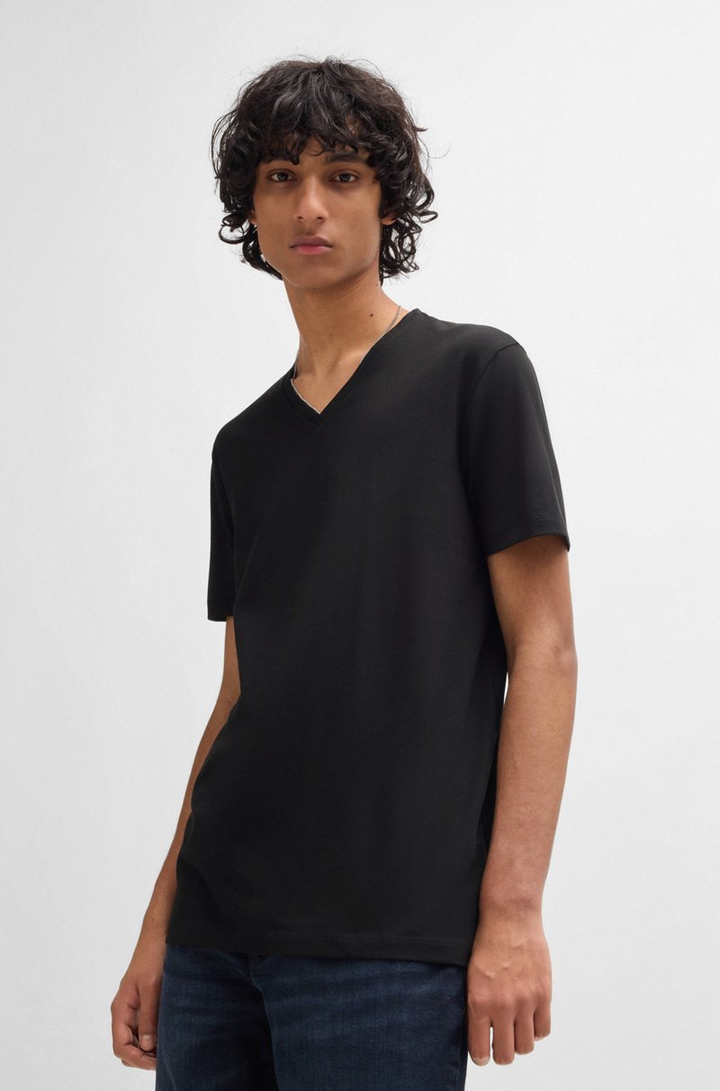 Hugo Boss Paquete De Dos Camisetas De Algodón Elástico Con Cuello En Pico