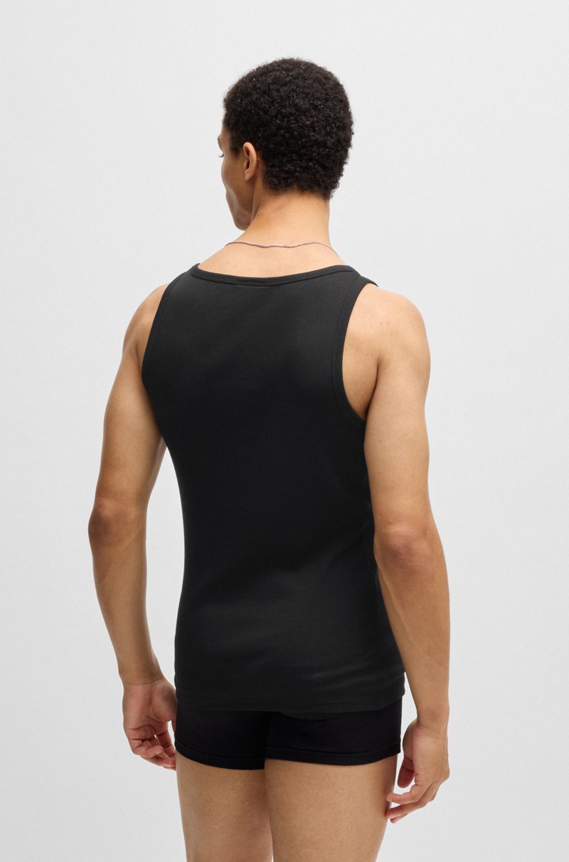 Hugo Boss Paquete De Dos Camisetas De Tirantes De Algodón Elástico Con Logo