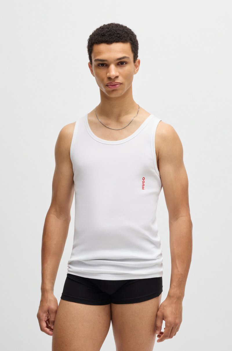 Hugo Boss Paquete De Dos Camisetas De Tirantes De Algodón Elástico Con Logo