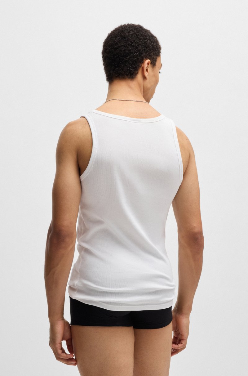 Hugo Boss Paquete De Dos Camisetas De Tirantes De Algodón Elástico Con Logo