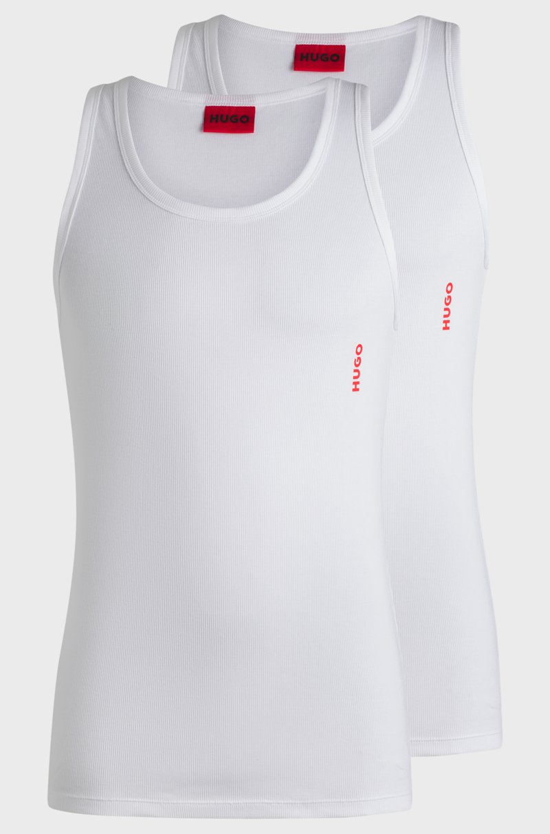 Hugo Boss Paquete de dos camisetas de tirantes de algodón elástico con logo