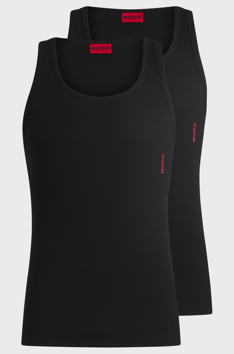 Hugo Boss Paquete de dos camisetas de tirantes de algodón elástico con logo