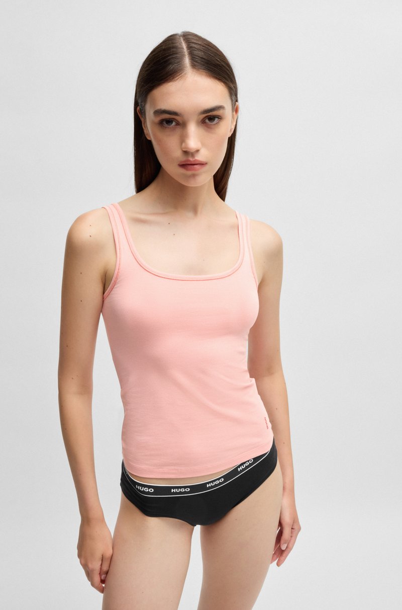 Hugo Boss Paquete De Dos Camisetas De Tirantes En Algodón Elástico Con Logos Estampados