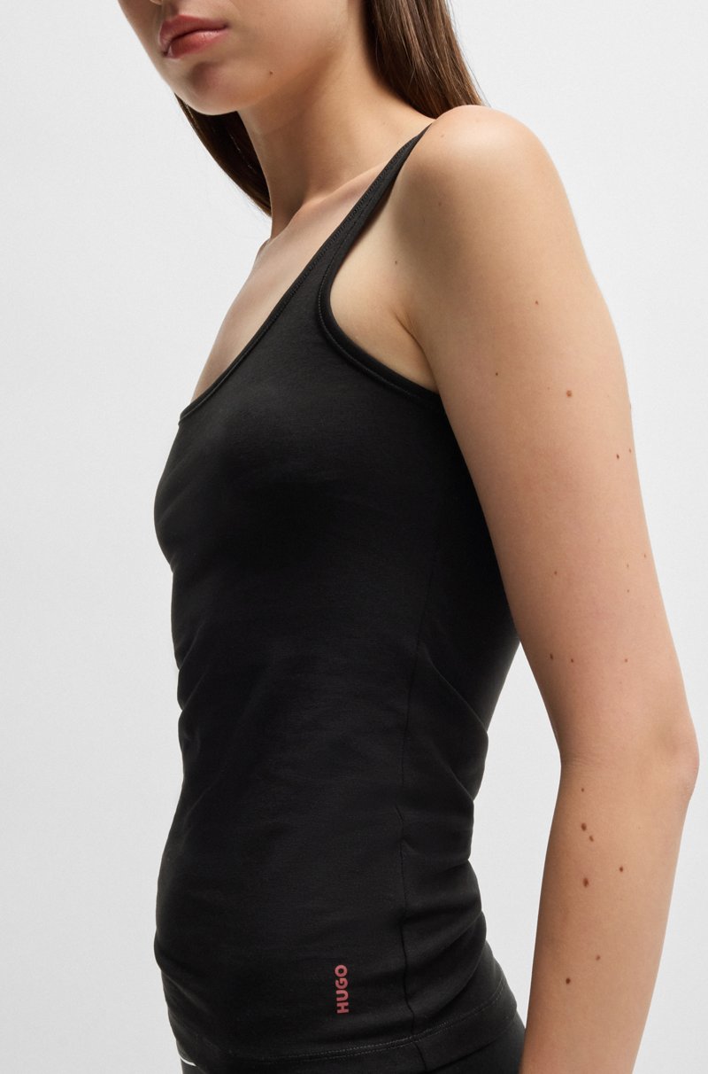 Hugo Boss Paquete De Dos Camisetas De Tirantes En Algodón Elástico Con Logos Estampados