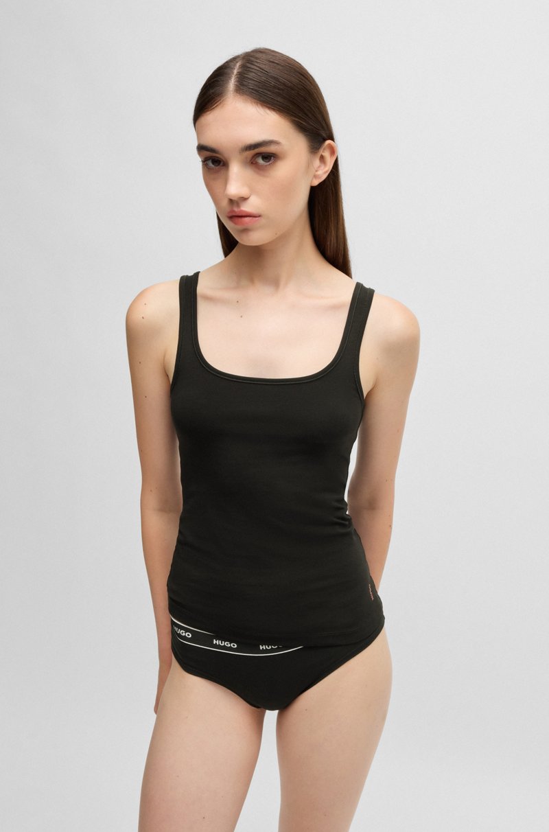 Hugo Boss Paquete de dos camisetas de tirantes en algodón elástico con logos estampados