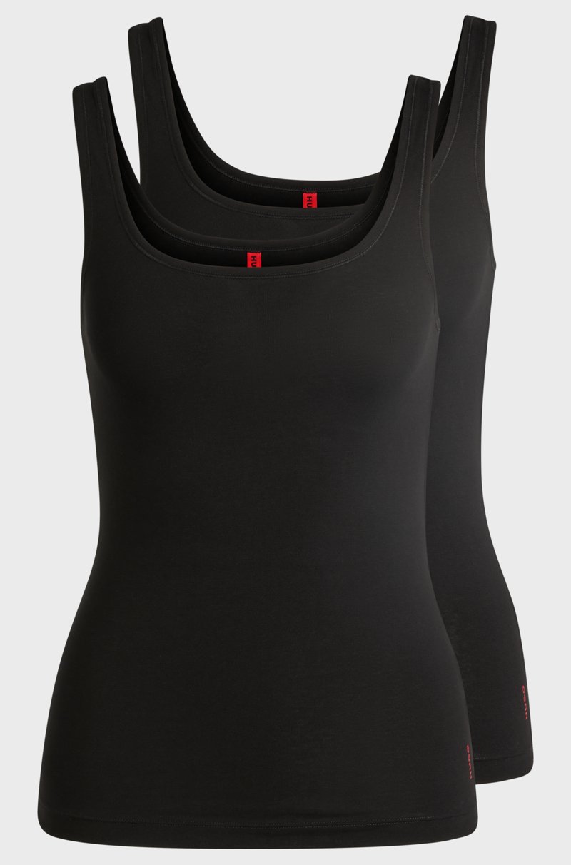 Hugo Boss Paquete De Dos Camisetas De Tirantes En Algodón Elástico Con Logos Estampados