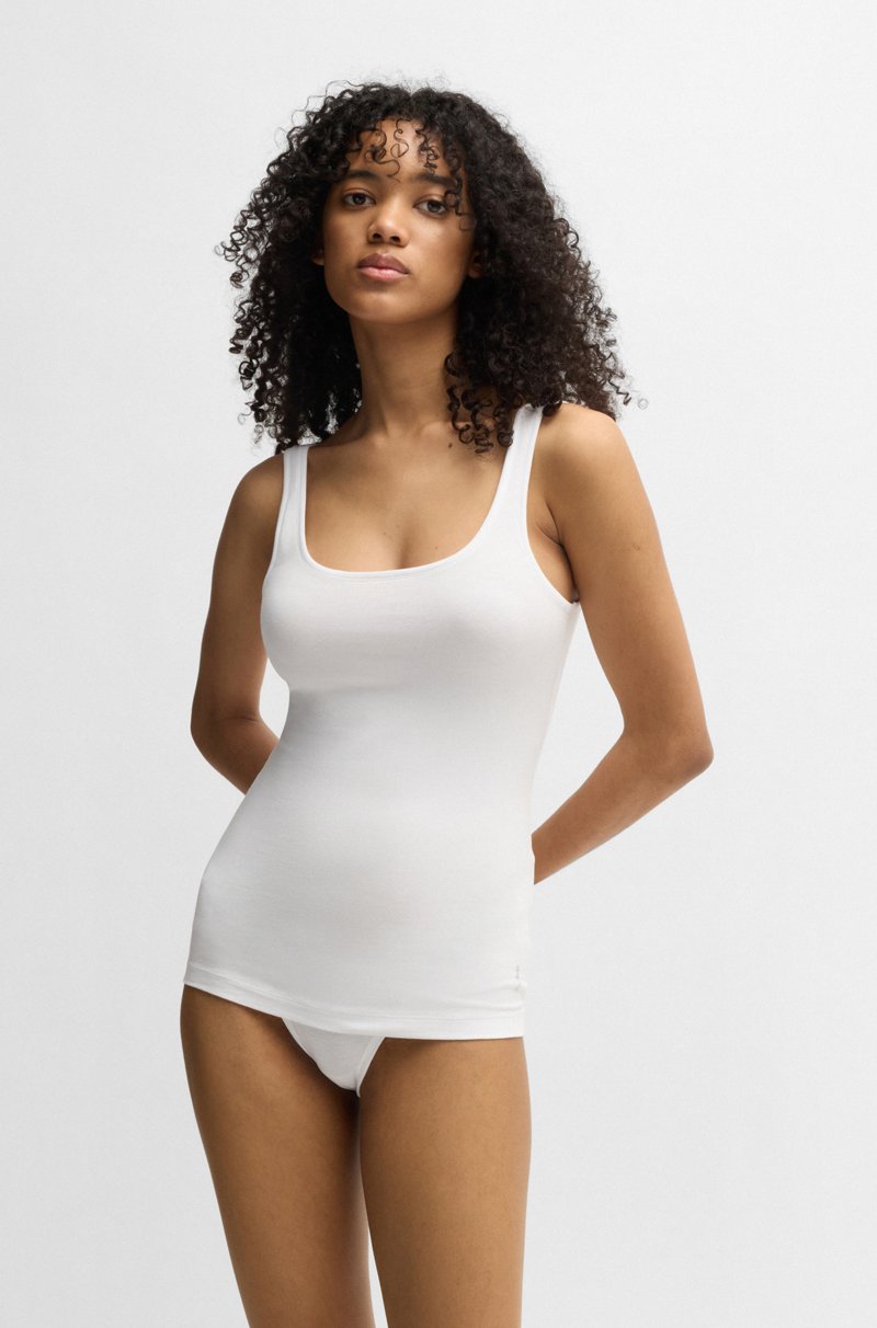 Hugo Boss Paquete de dos camisetas de tirantes en algodón elástico con logos estampados