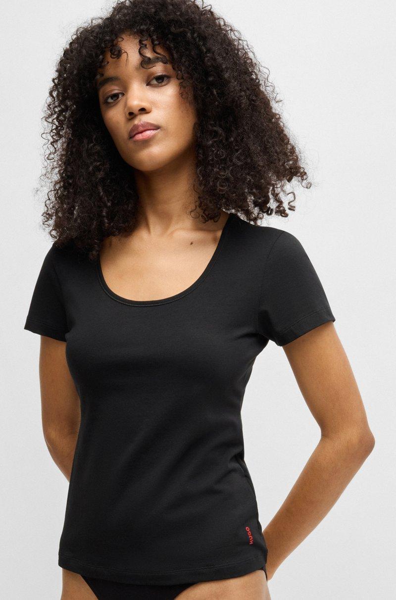 Hugo Boss Paquete De Dos Camisetas Interiores De Algodón Elástico Con Logos