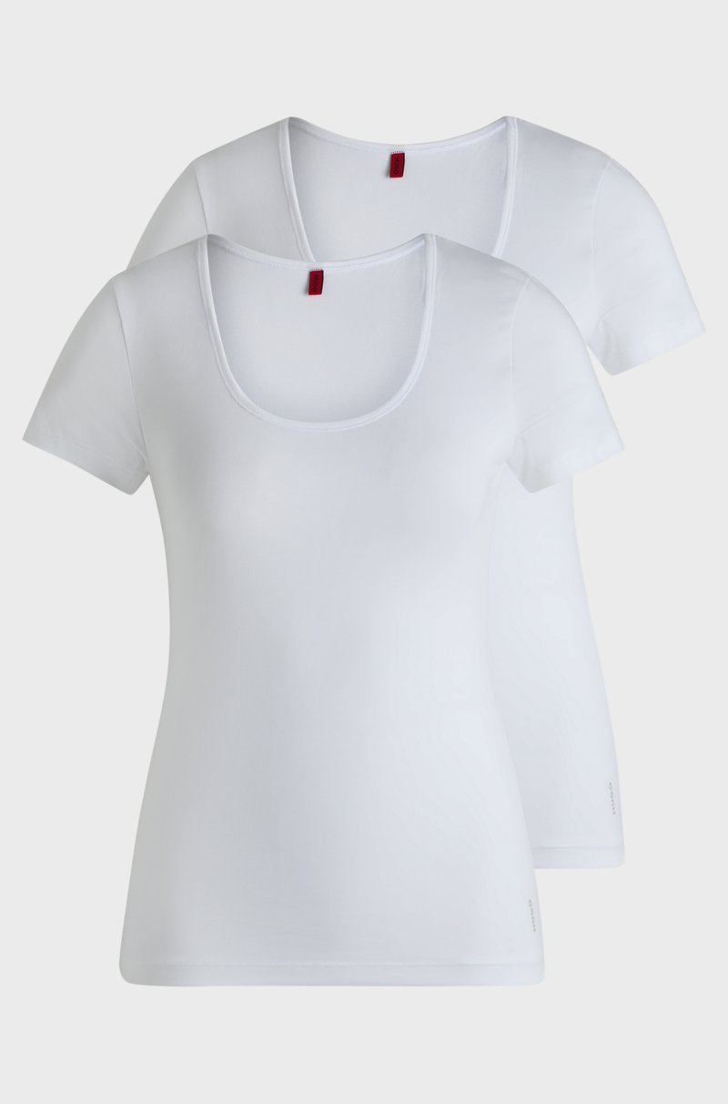 Hugo Boss Paquete De Dos Camisetas Interiores De Algodón Elástico Con Logos