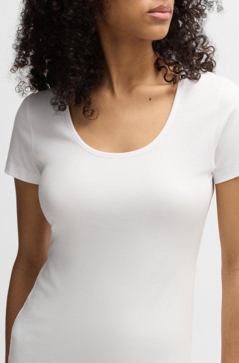 Hugo Boss Paquete De Dos Camisetas Interiores De Algodón Elástico Con Logos