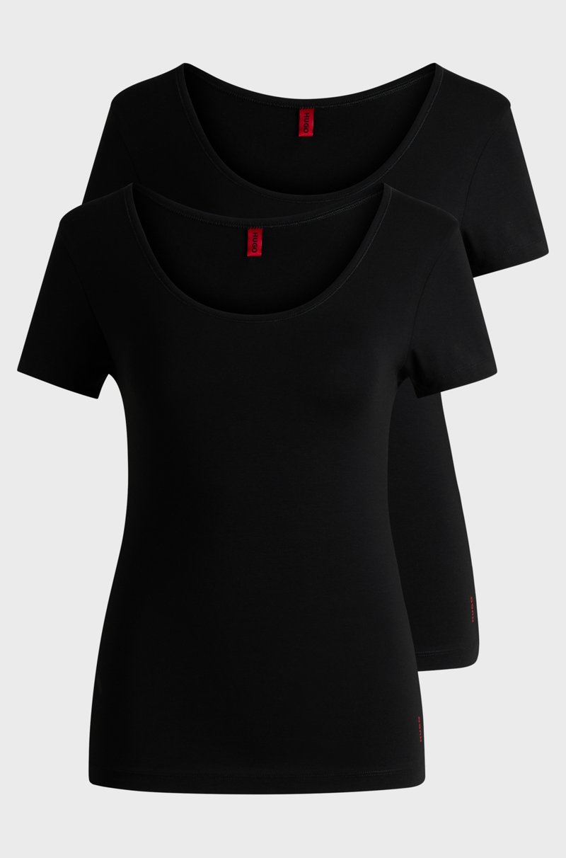 Hugo Boss Paquete De Dos Camisetas Interiores De Algodón Elástico Con Logos