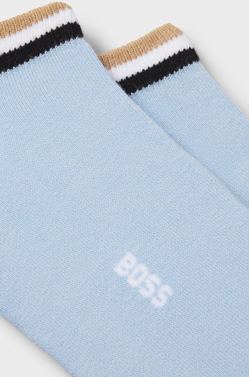 Hugo Boss Paquete De Dos Pares De Calcetines A La Altura Del Tobillo Con Rayas De La Marca