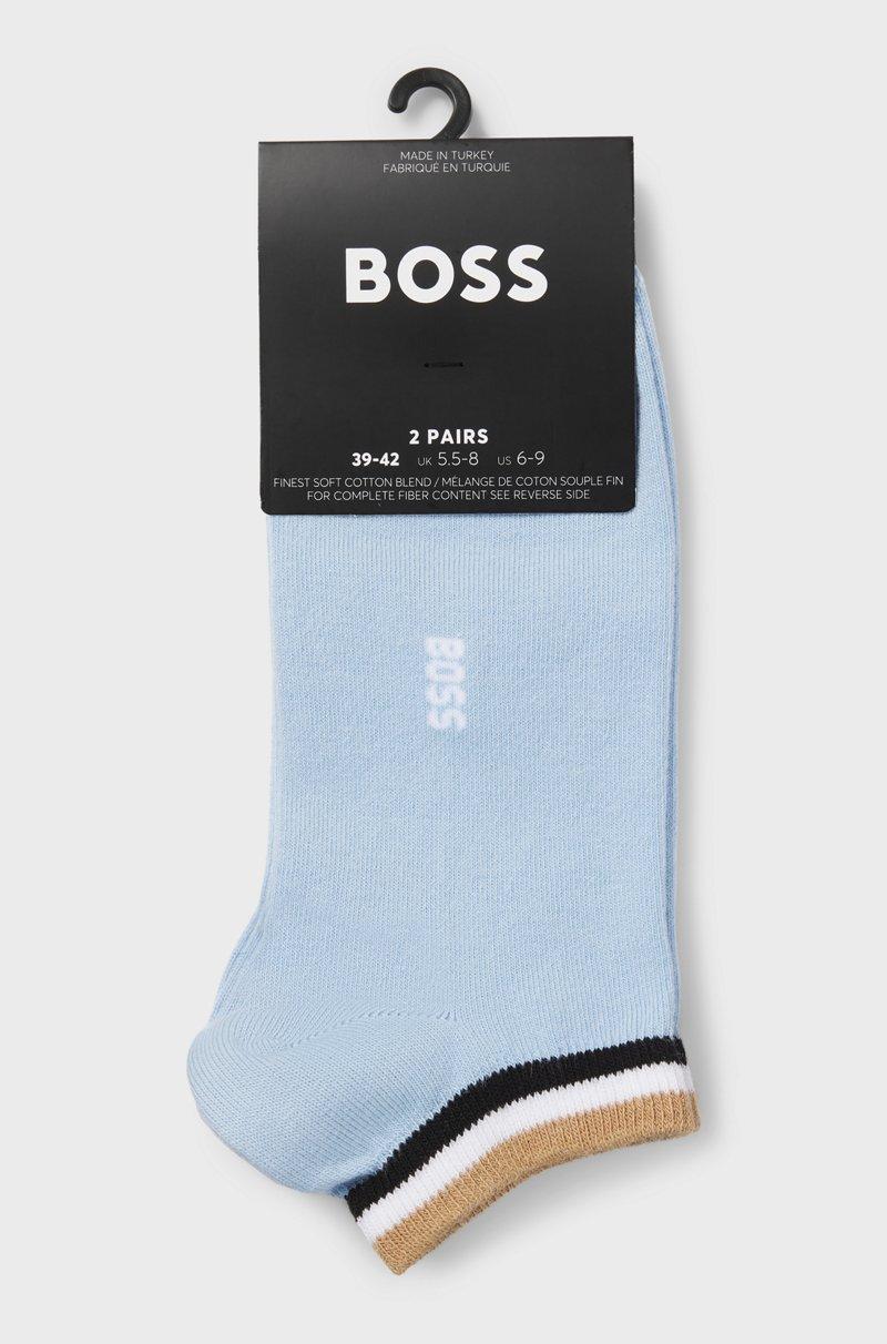 Hugo Boss Paquete De Dos Pares De Calcetines A La Altura Del Tobillo Con Rayas De La Marca