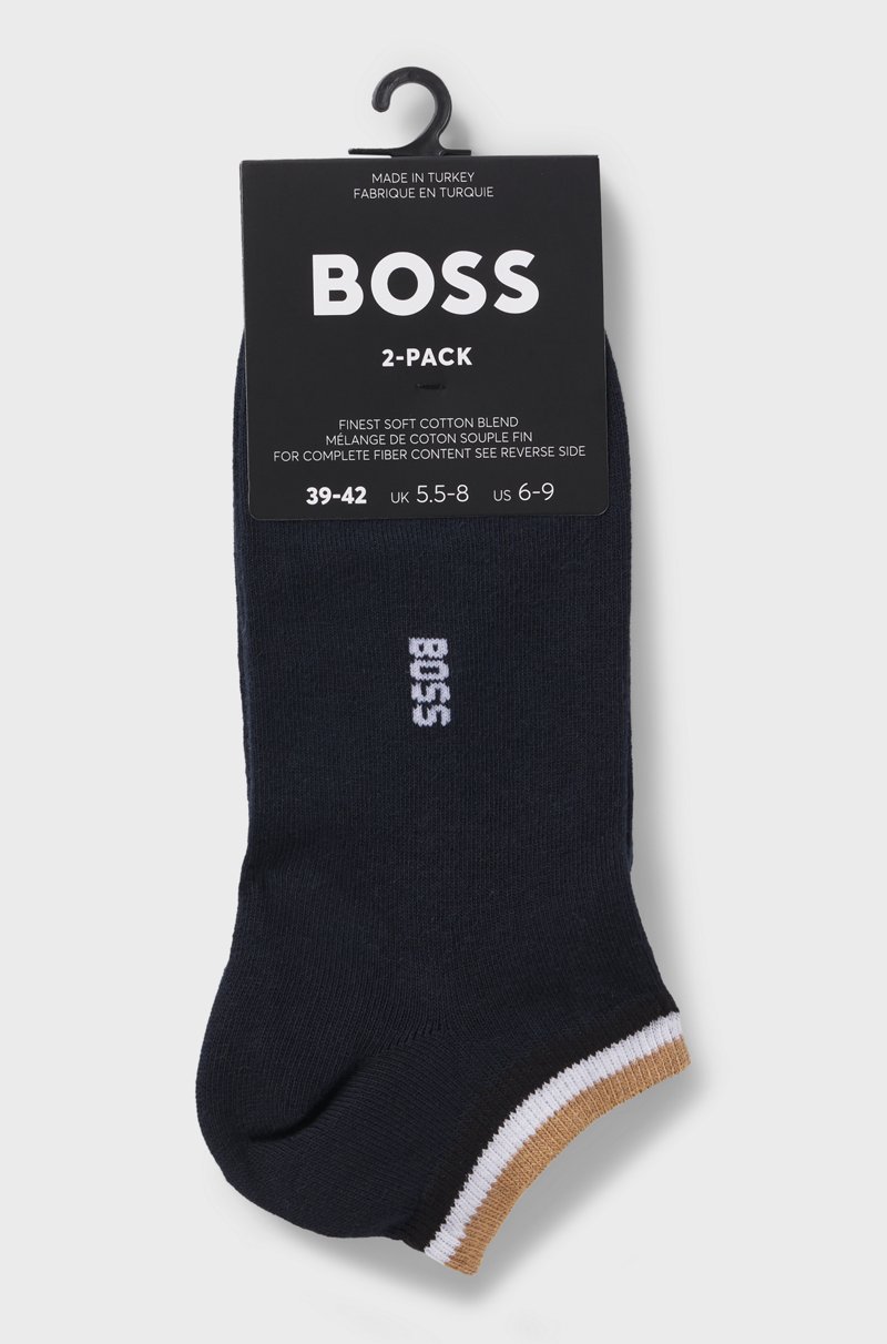 Hugo Boss Paquete De Dos Pares De Calcetines A La Altura Del Tobillo Con Rayas De La Marca