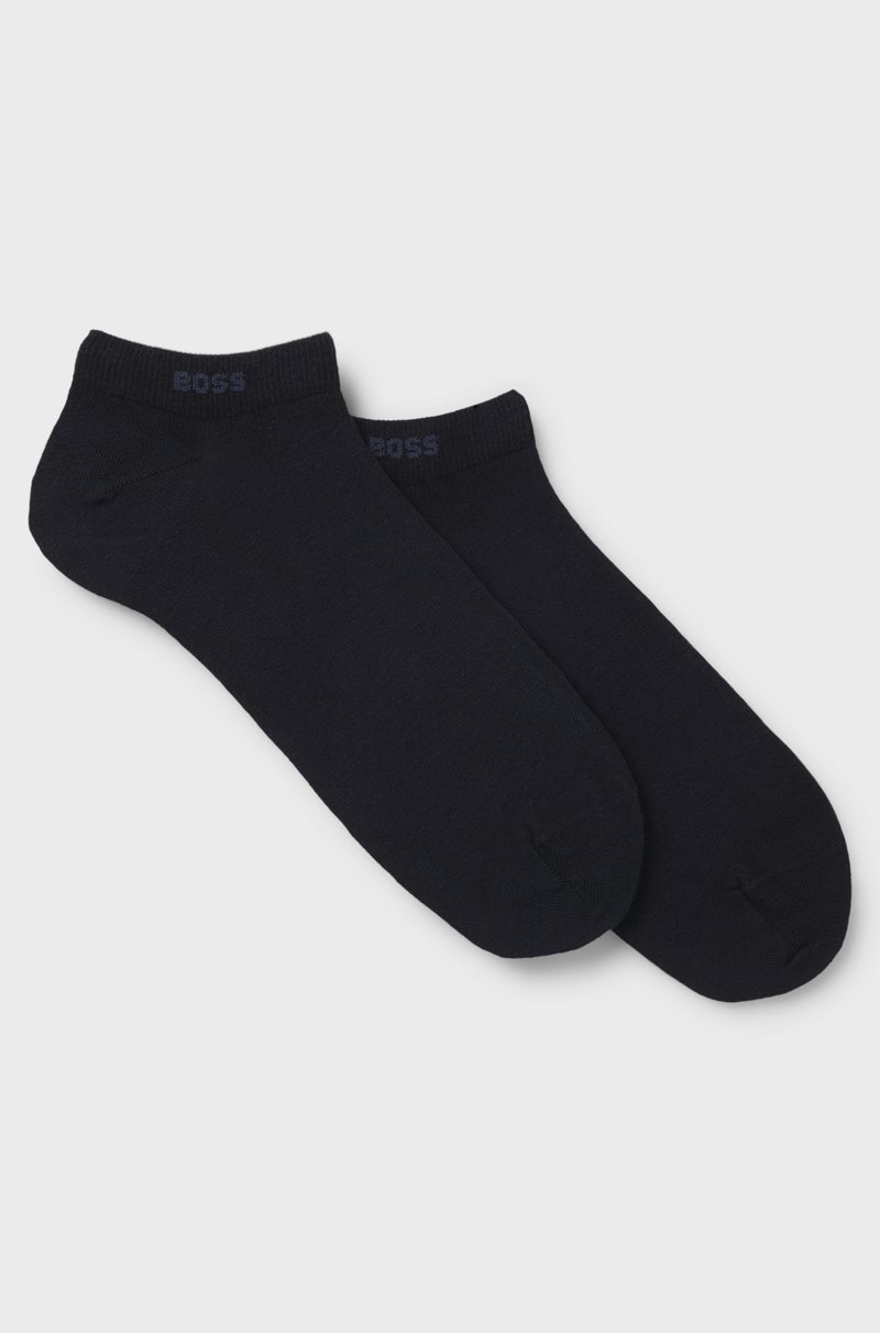 Hugo Boss Paquete de dos pares de calcetines a la altura del tobillo de tejido elástico