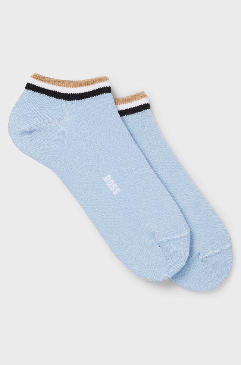Hugo Boss Paquete de dos pares de calcetines a la altura del tobillo con rayas de la marca