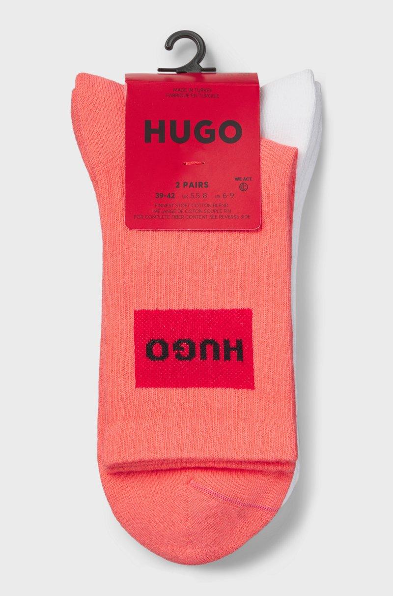 Hugo Boss Paquete De Dos Pares De Calcetines Cortos Con Etiquetas Con Logo Rojas