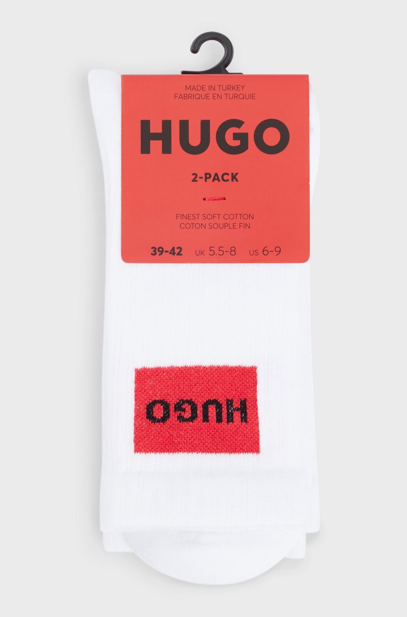 Hugo Boss Paquete De Dos Pares De Calcetines Cortos Con Etiquetas Con Logo Rojas