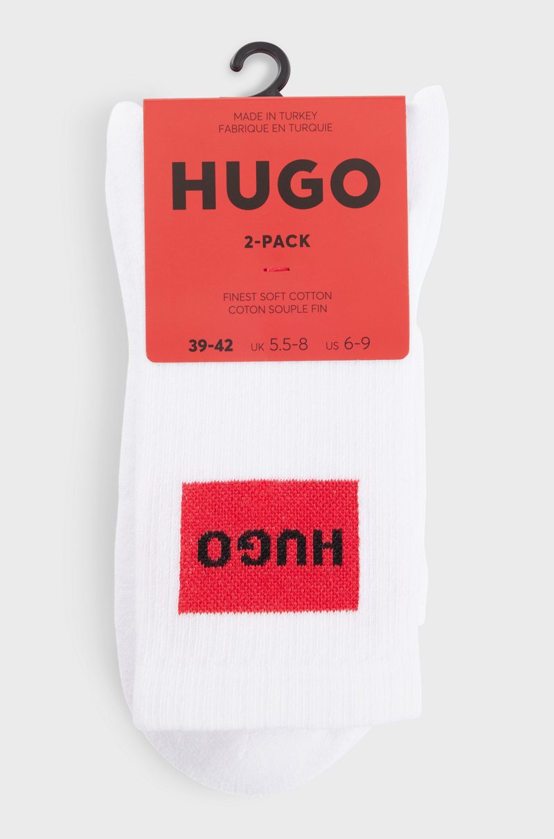 Hugo Boss Paquete De Dos Pares De Calcetines Cortos Con Logos Rojos