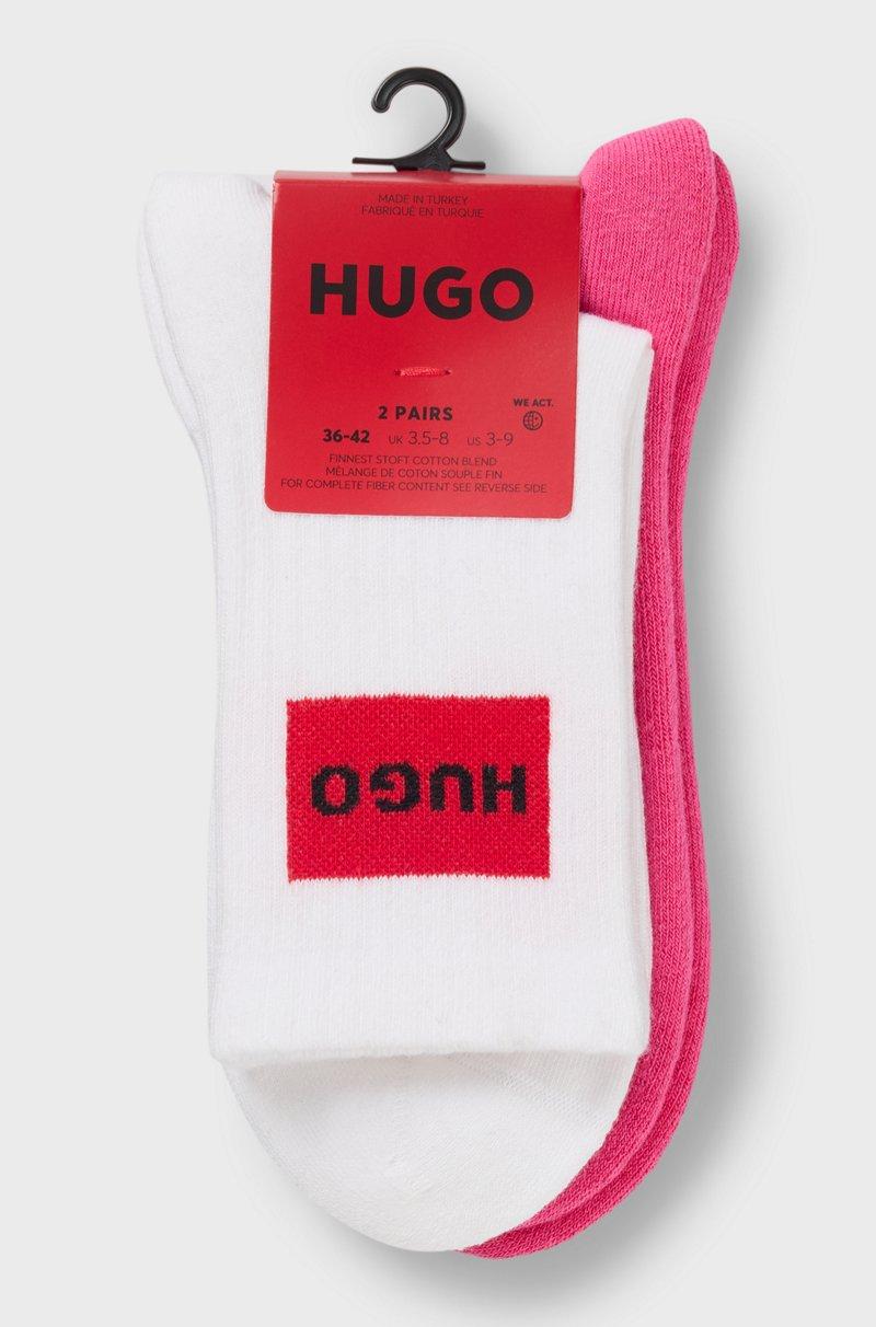 Hugo Boss Paquete De Dos Pares De Calcetines Cortos Con Logos Rojos