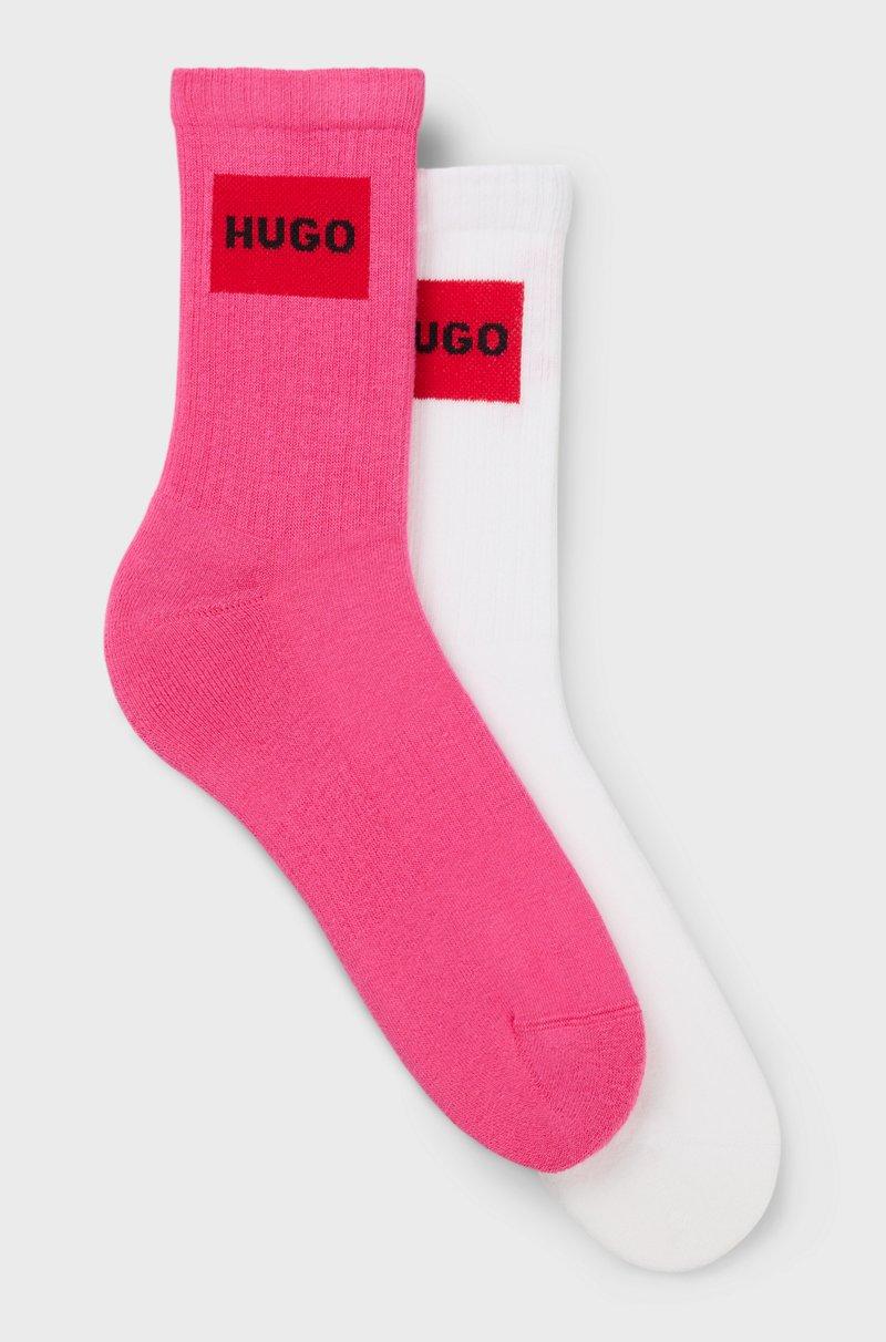 Hugo Boss Paquete de dos pares de calcetines cortos con logos rojos
