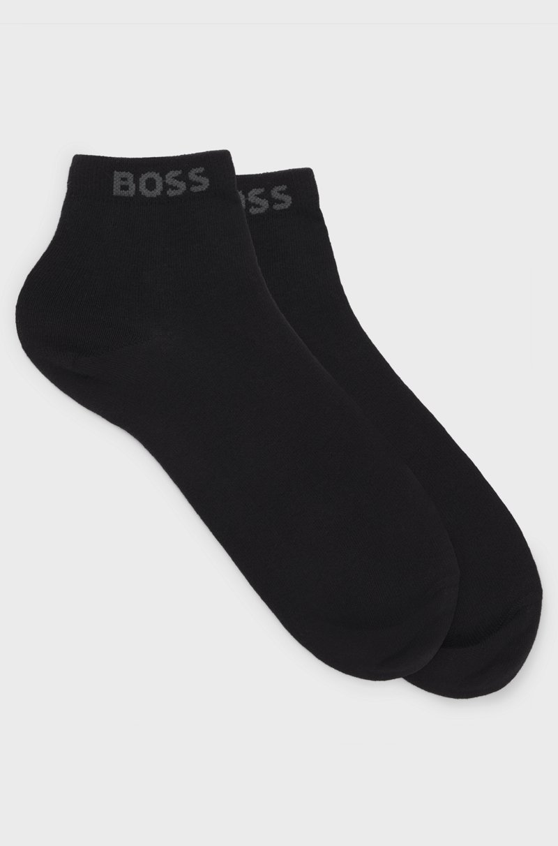 Hugo Boss Paquete de dos pares de calcetines cortos con logo en el remate