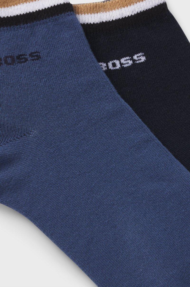 Hugo Boss Paquete De Dos Pares De Calcetines Cortos Con Rayas De La Marca En El Remate