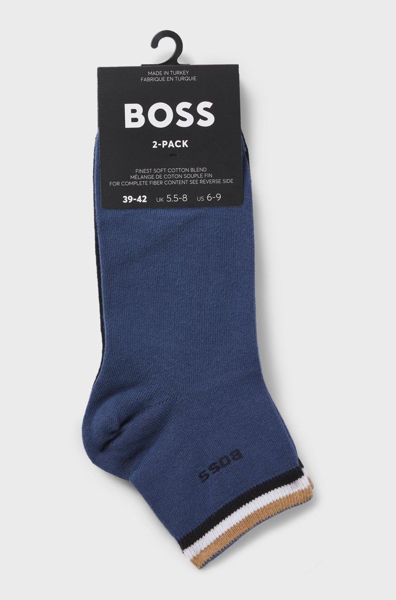 Hugo Boss Paquete De Dos Pares De Calcetines Cortos Con Rayas De La Marca En El Remate