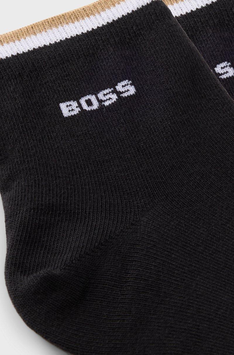 Hugo Boss Paquete De Dos Pares De Calcetines Cortos Con Rayas De La Marca En El Remate