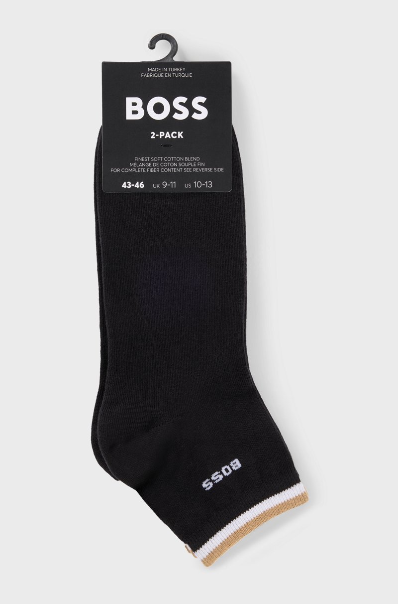 Hugo Boss Paquete De Dos Pares De Calcetines Cortos Con Rayas De La Marca En El Remate