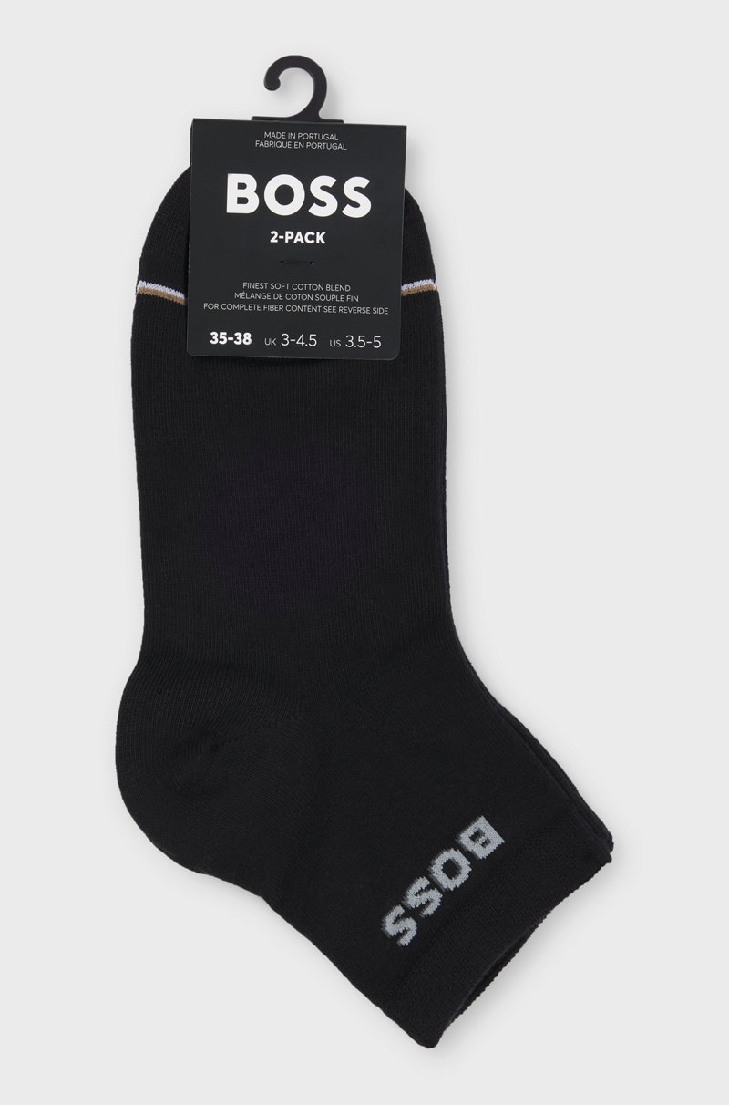 Hugo Boss Paquete De Dos Pares De Calcetines Cortos De Algodón Con Logos