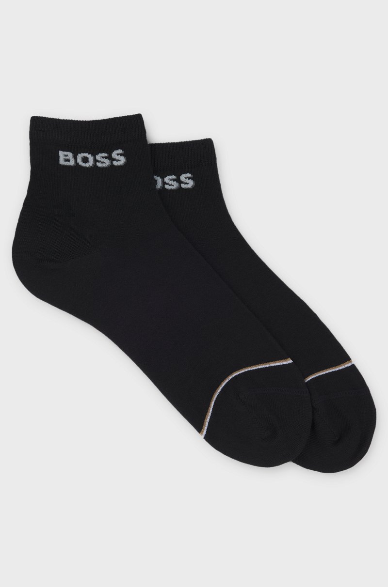 Hugo Boss Paquete de dos pares de calcetines cortos de algodón con logos
