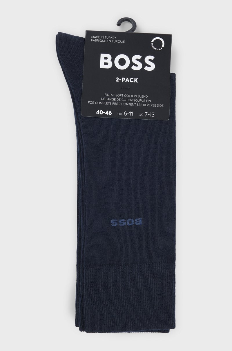 Hugo Boss Paquete De Dos Pares De Calcetines De Algodón De Largo Estándar