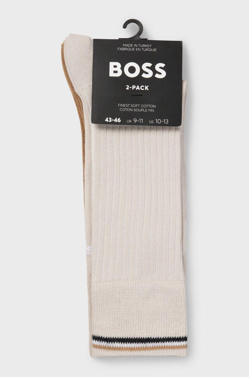 Hugo Boss Paquete De Dos Pares De Calcetines De Algodón De Largo Normal