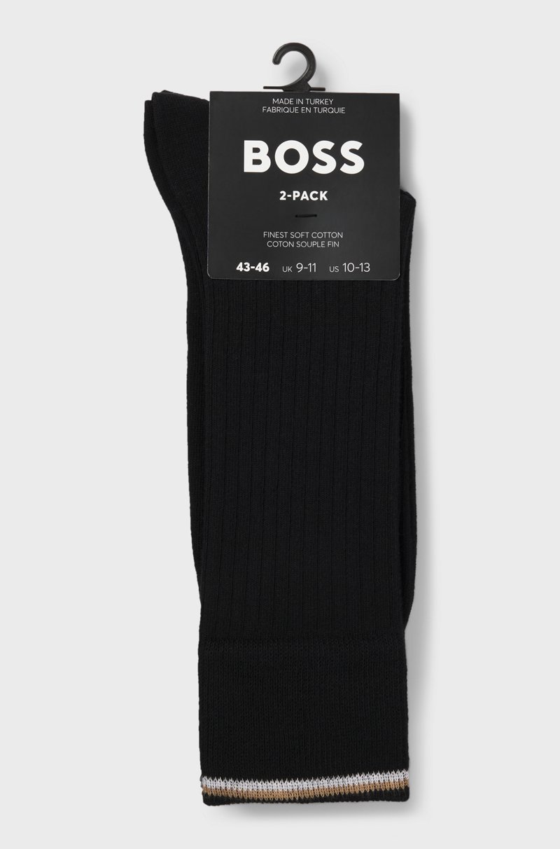 Hugo Boss Paquete De Dos Pares De Calcetines De Algodón De Largo Normal