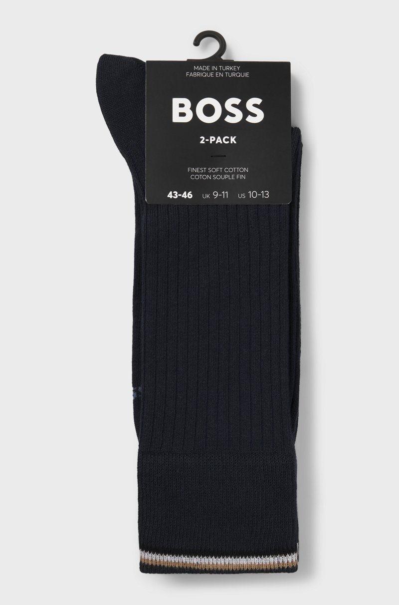 Hugo Boss Paquete De Dos Pares De Calcetines De Algodón De Largo Normal
