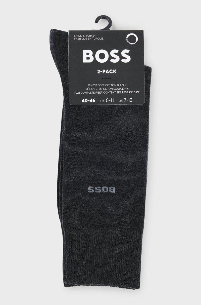 Hugo Boss Paquete De Dos Pares De Calcetines De Algodón De Largo Estándar