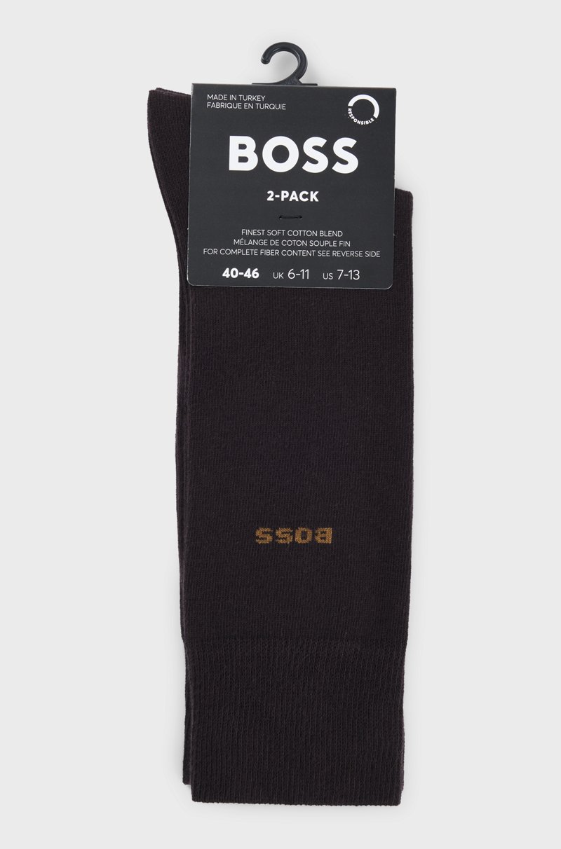 Hugo Boss Paquete De Dos Pares De Calcetines De Algodón De Largo Estándar