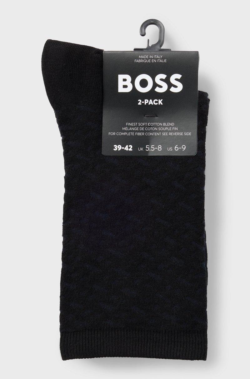 Hugo Boss Paquete De Dos Pares De Calcetines De Algodón Elástico De Largo Estándar