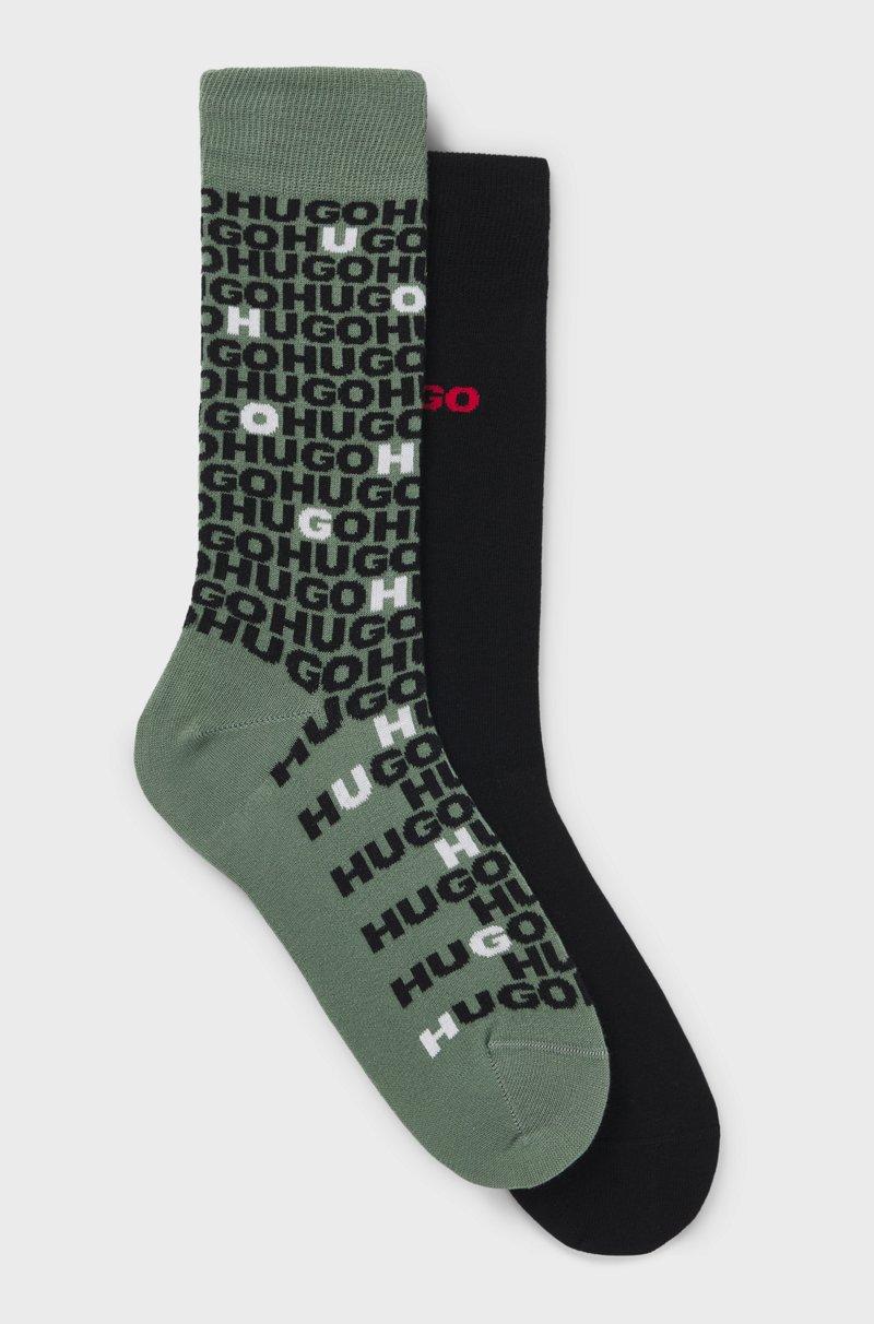 Hugo Boss Paquete de dos pares de calcetines de largo estándar con detalles de logo